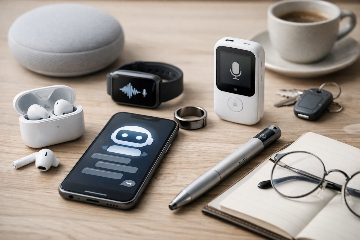 Desk featuring AI in your pocket: gadgets that save time.