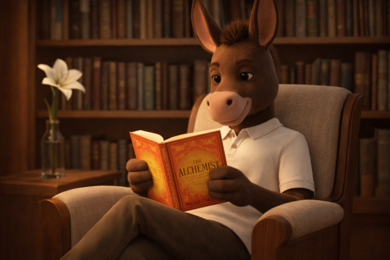 The Alchemist Paulo Coelho review – The SMAO Donkey explores the wisdom of Santiago's journey.